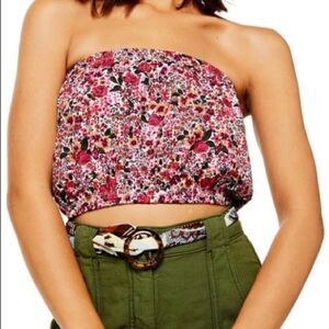 Top Shop Floral Bandeau Top